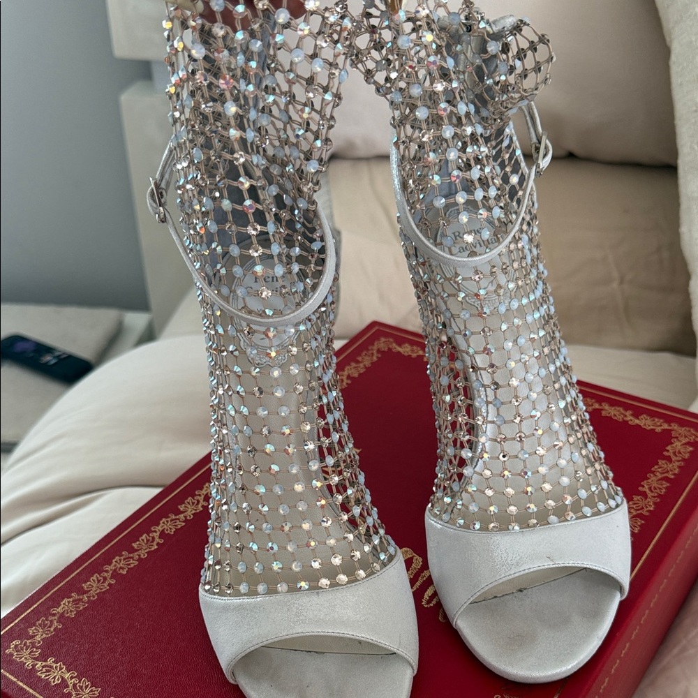 Rene Caovilla Galaxia in the color opal. Worn only once